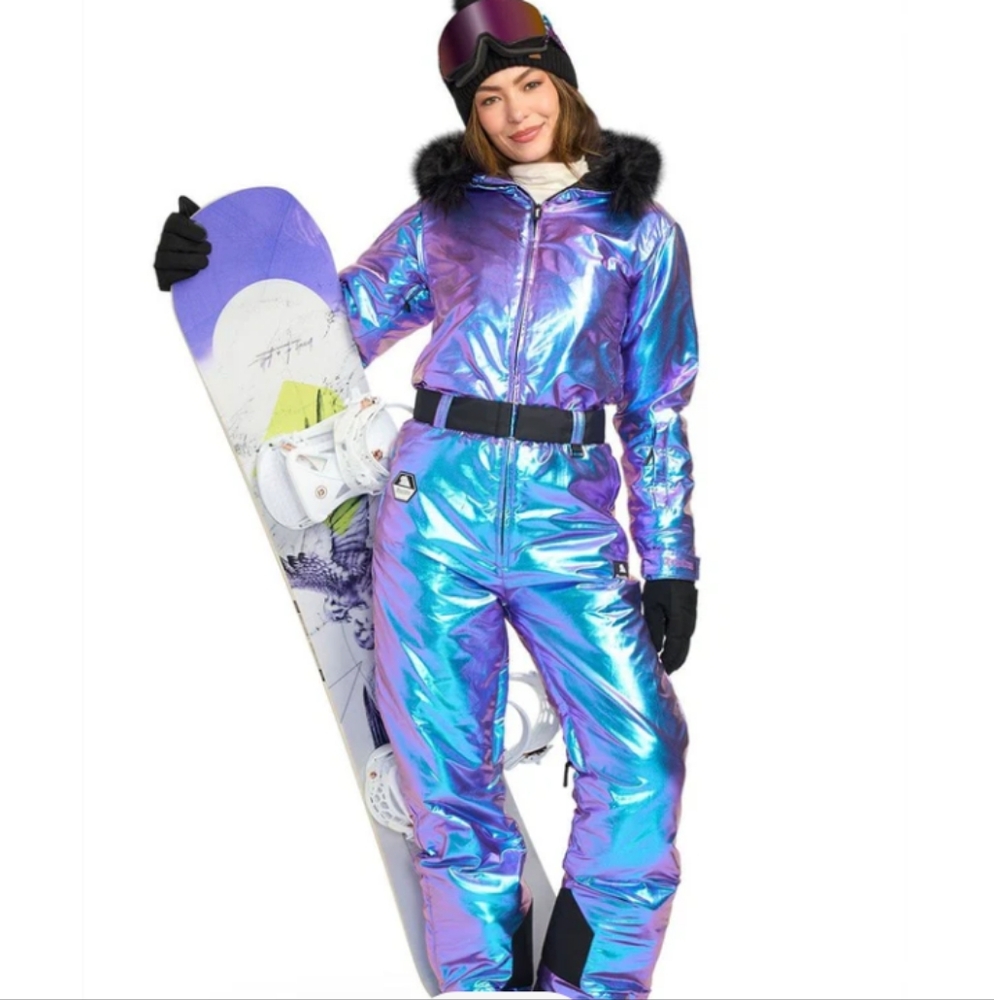 ⏰️♡Tipsy Elves Blue and Purple Ski Jacket with Holographic Finish